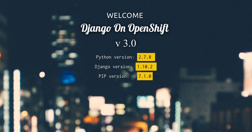 Django on OpenShift 1.10