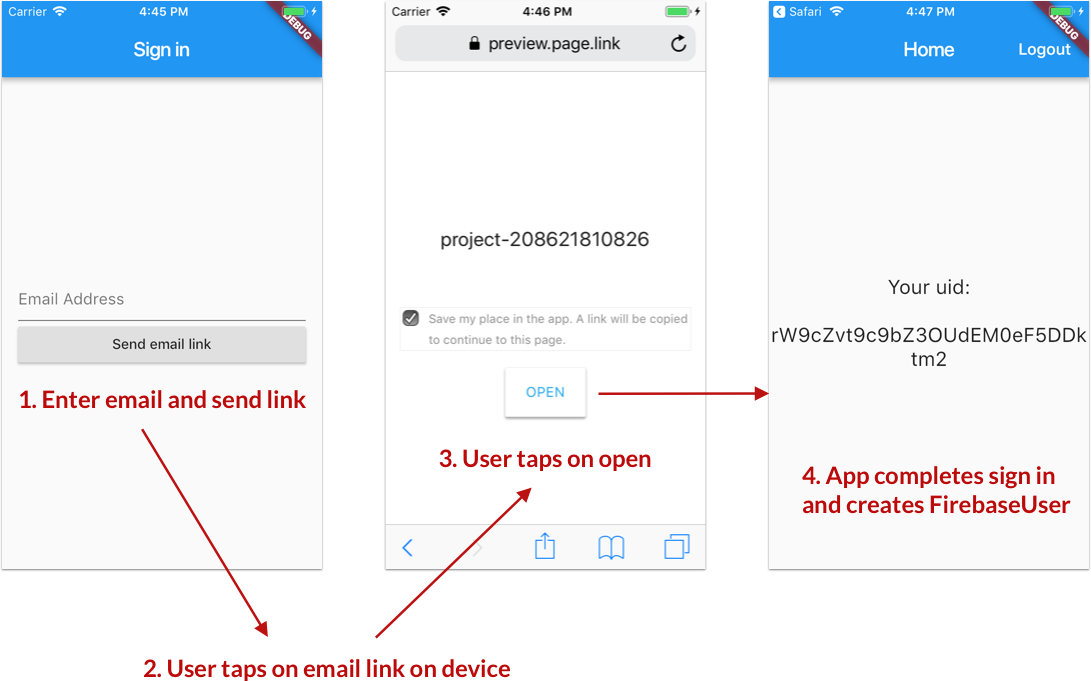 Passwordless sign in flow