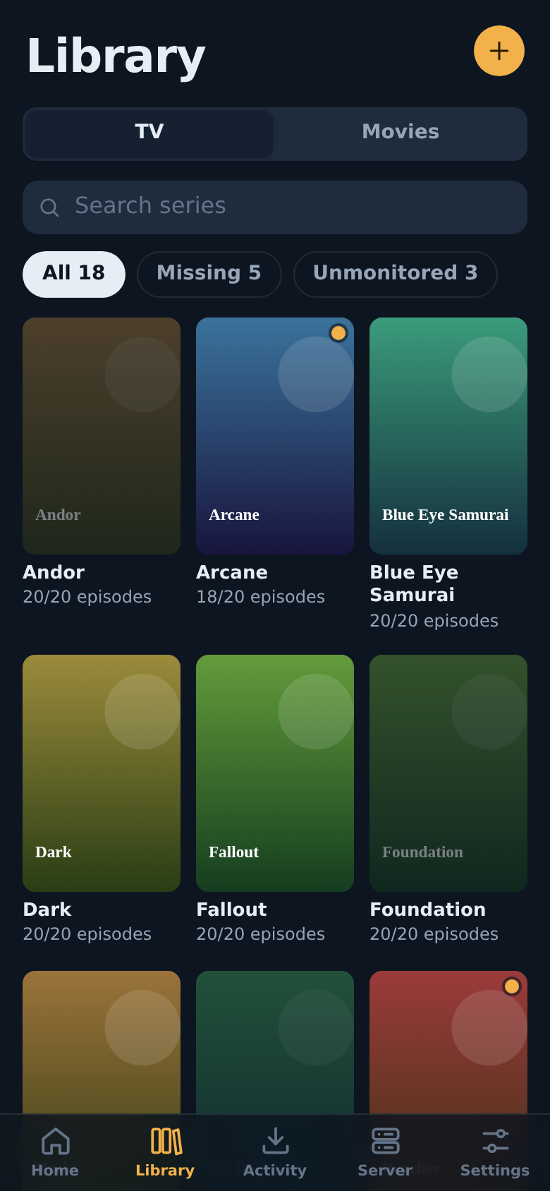 Library: TV series poster grid