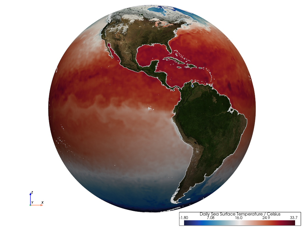 Optimum Interpolation Sea Surface Temperature Advanced Very High Resolution Radiometer Model, Rectilinear Quadrilateral Mesh