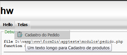 Menu Novo