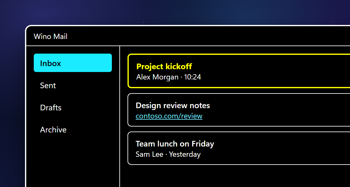 Windows contrast themes