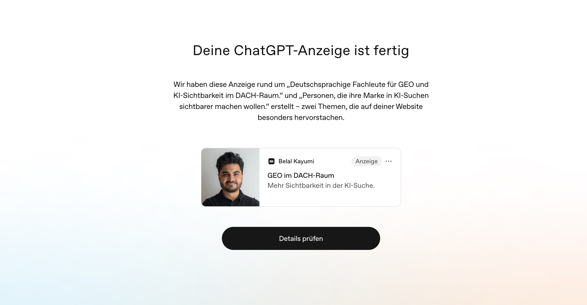 ChatGPT Ads in Deutschland: Was du buchen kannst — und warum das nicht GEO ersetzt