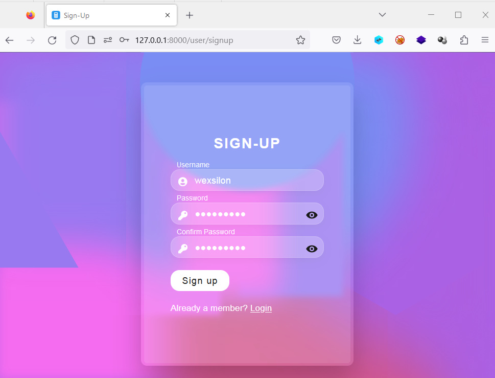 SignUp Page