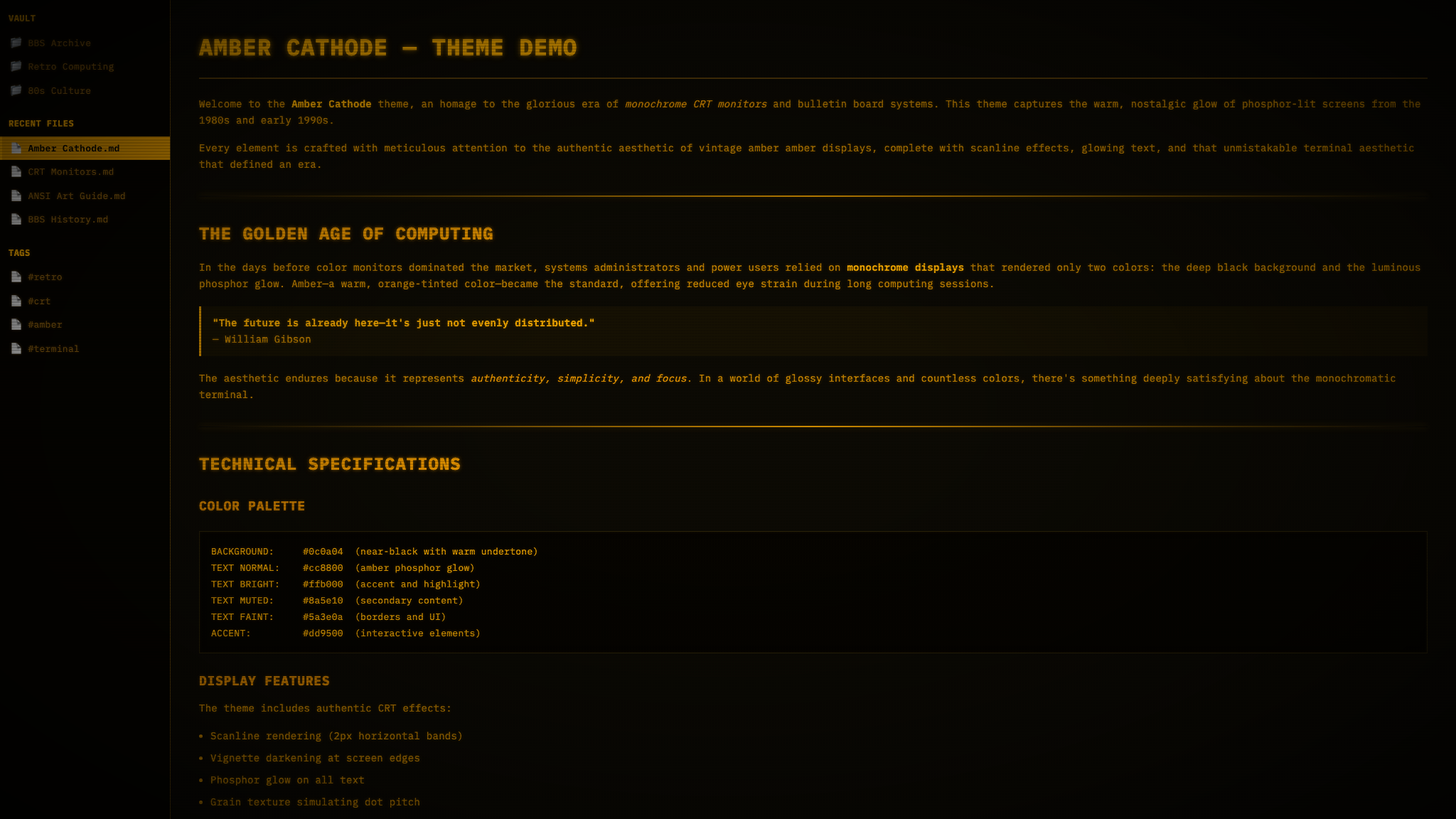Amber Cathode Screenshot