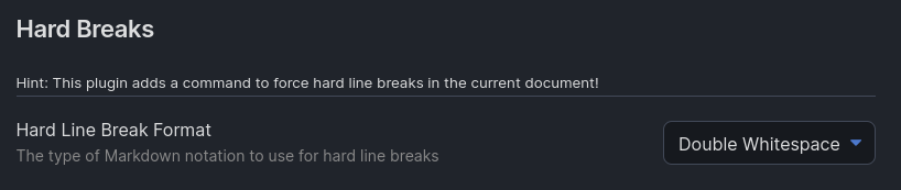 screenshot of plugin settings
