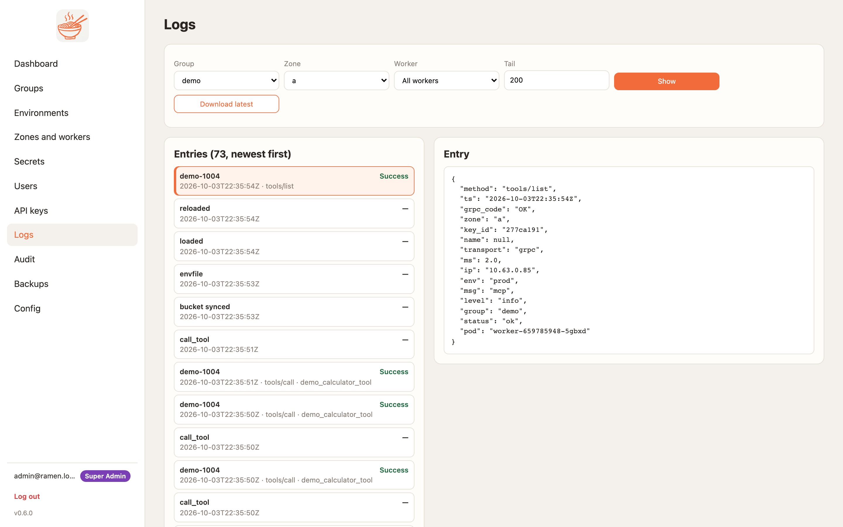 logs