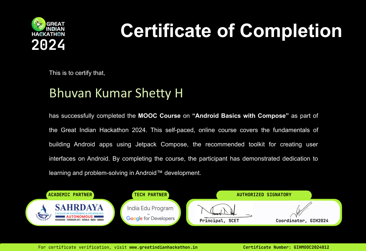 Portfolio - Bhuvan Kumar Shetty
