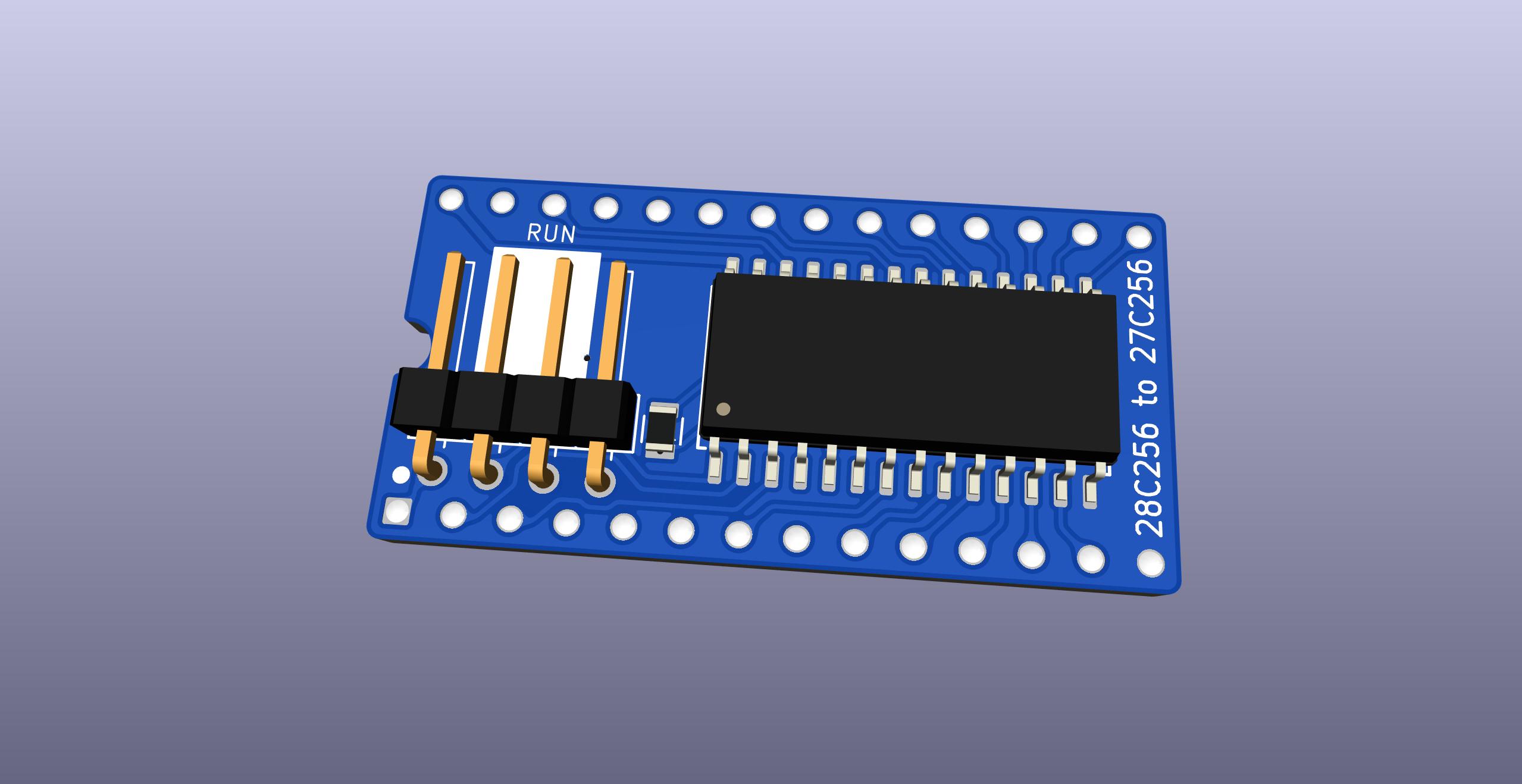 28C256 SOIC to 27C256 DIP, from the project README