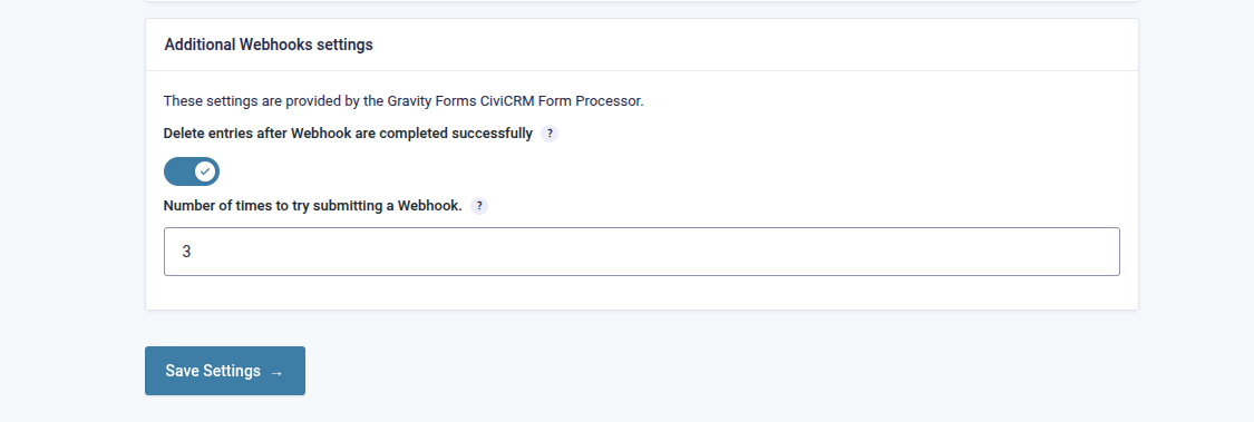 Gravity Forms Form Settings Explanation