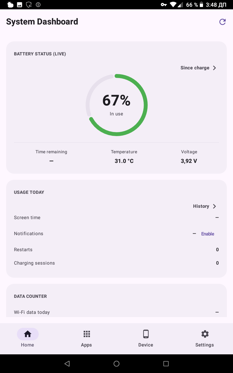 Device Watch — system resources overview