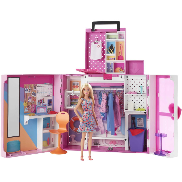 Игровой набор Barbie Fashionistas Dream Closet с одеждой, аксессуарами и куклой Барби