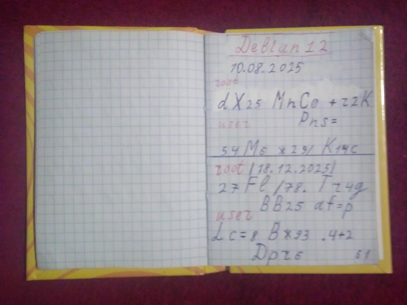 New password notebook with neat entries