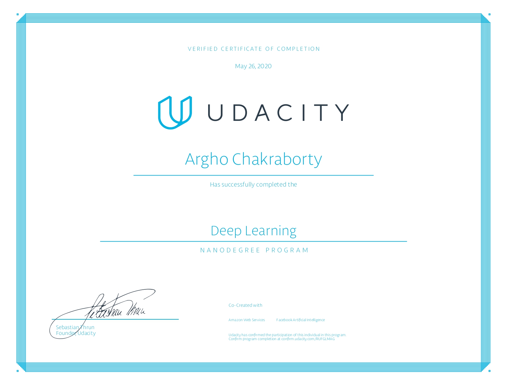 Udacity Deep Learning Certificate