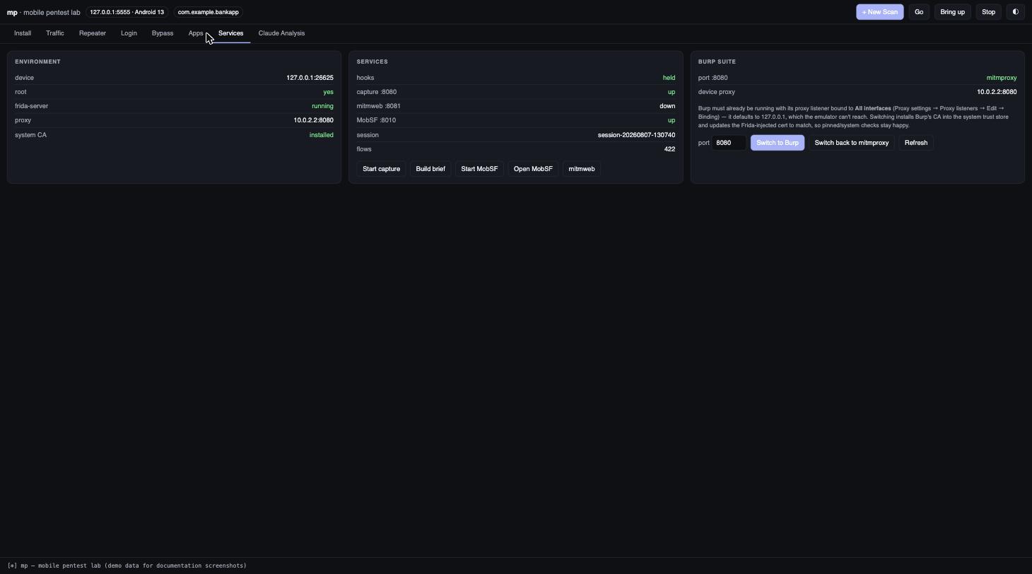 Services tab
