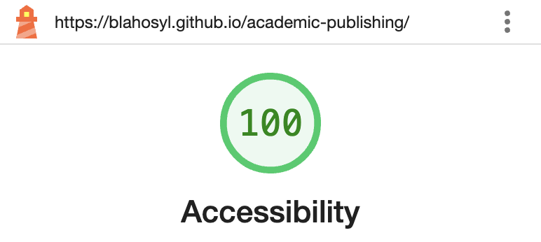 Accessibility score: 100