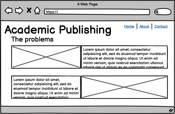 Wireframe laptop | Problems & Solutions section