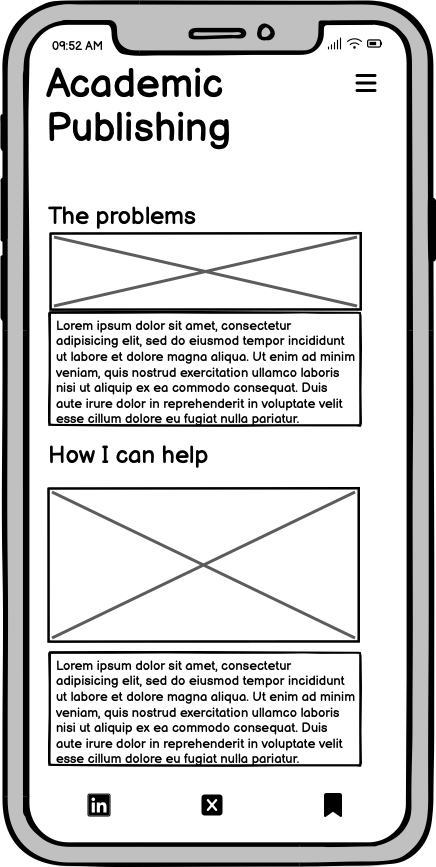 Wireframe mobile | Problems & Solutions section