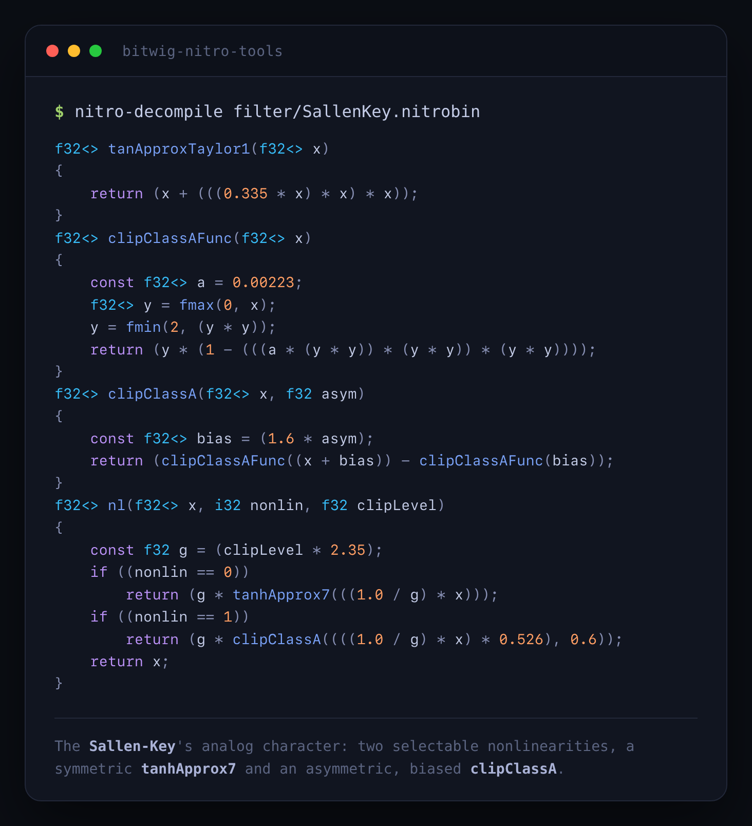 The Sallen-Key nonlinearity, decompiled
