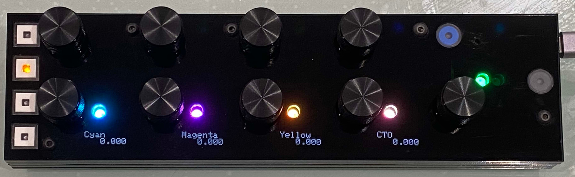 Second button, page one - Cyan, Magenta, Yellow, CTO