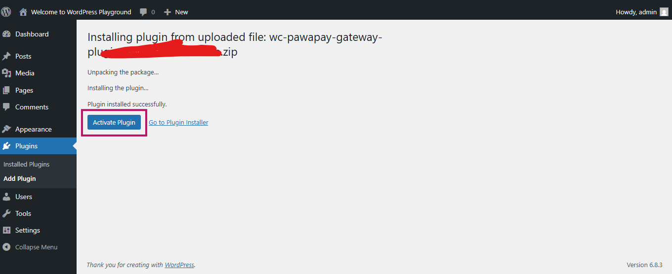 Activate Plugin