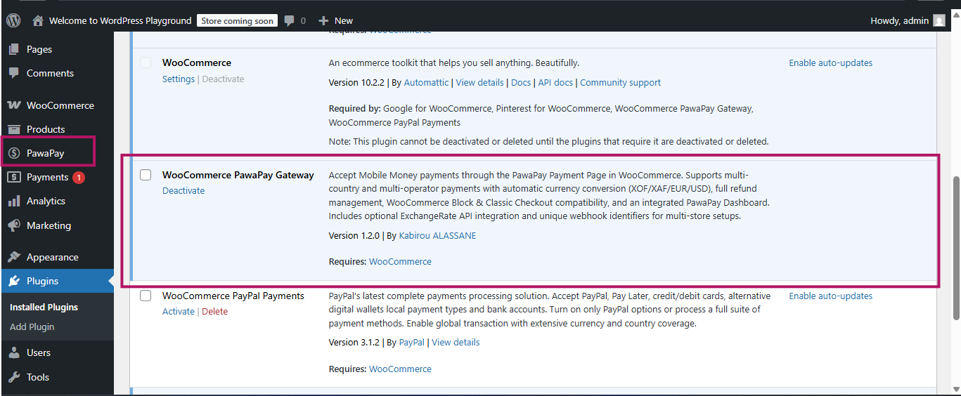 Activate Plugin
