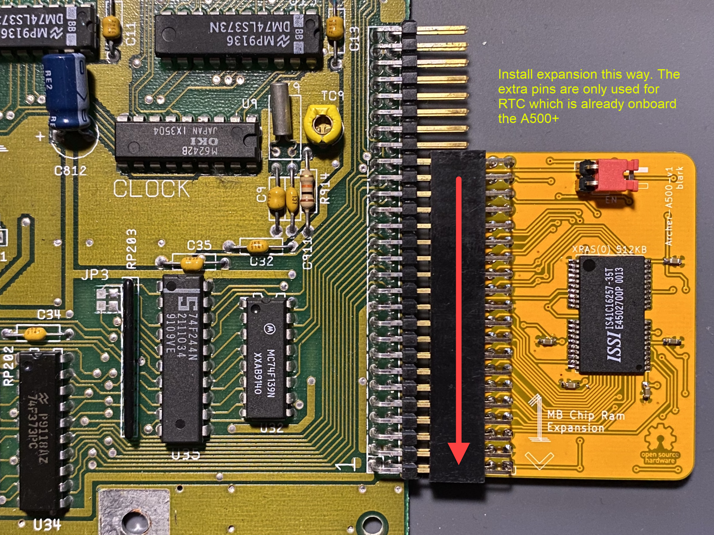a500plus-chipram board install orientation