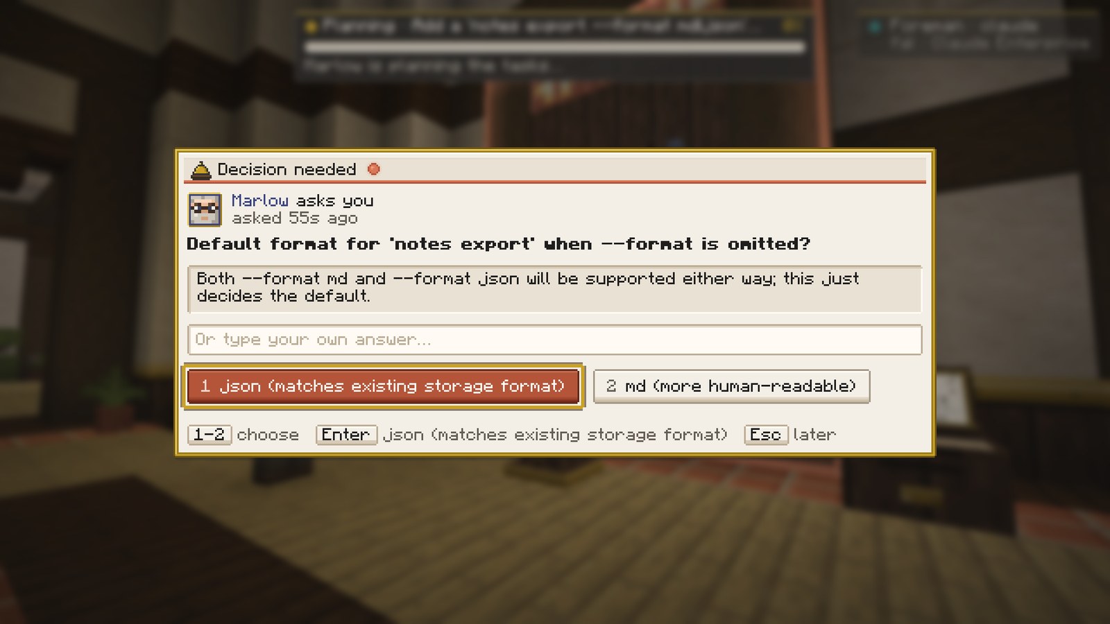 A real question from the lead agent
