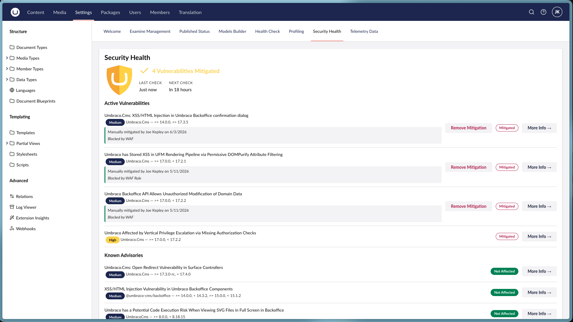 Security Dashboard Screenshot