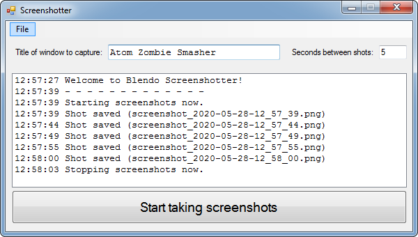 screenshot of Blendo Screenshotter