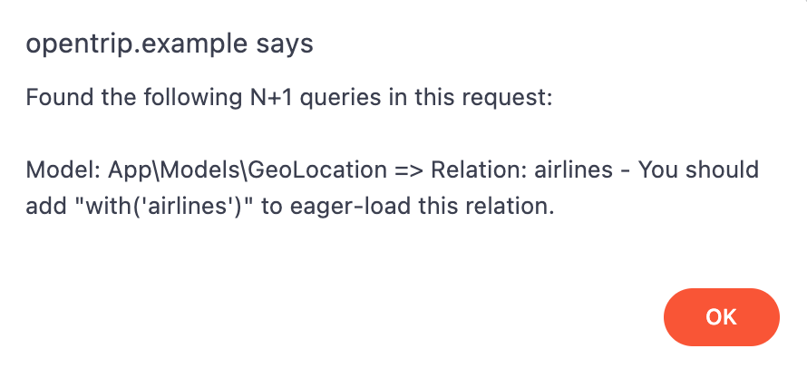 Example alert