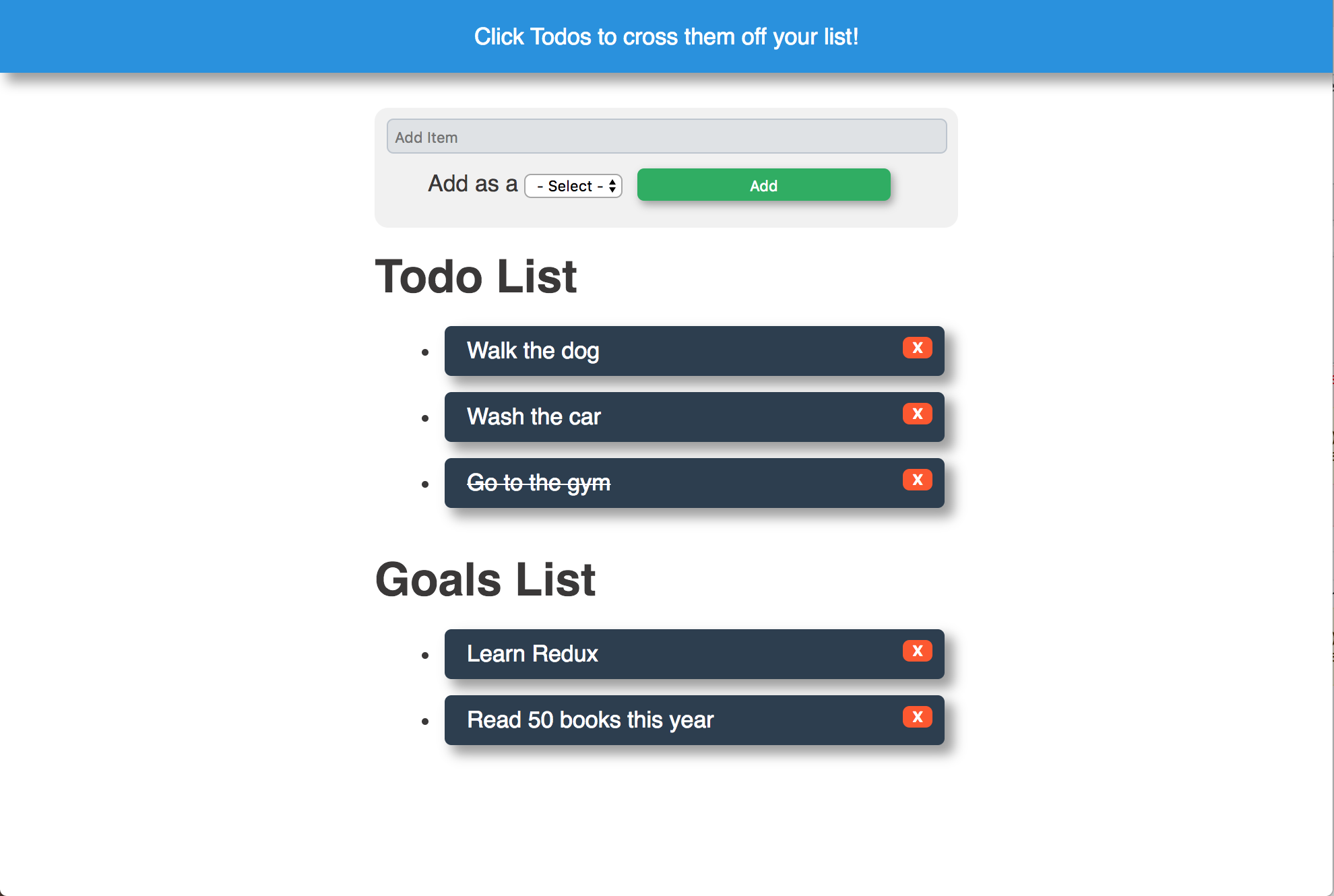 Home display for Todo app