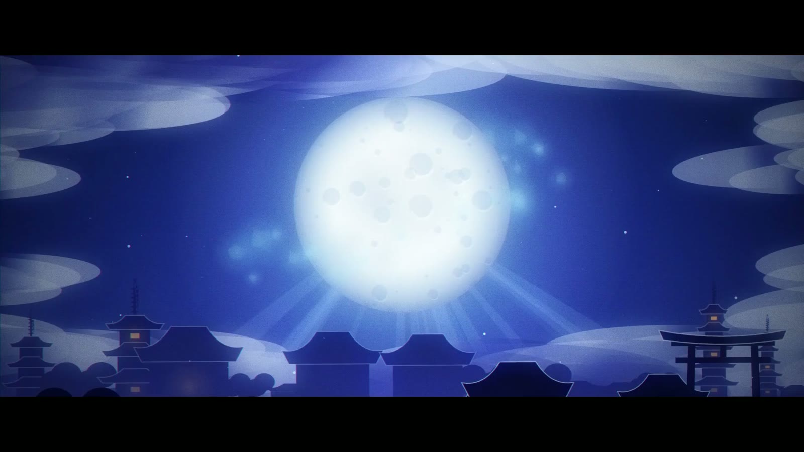 A moon over the night city