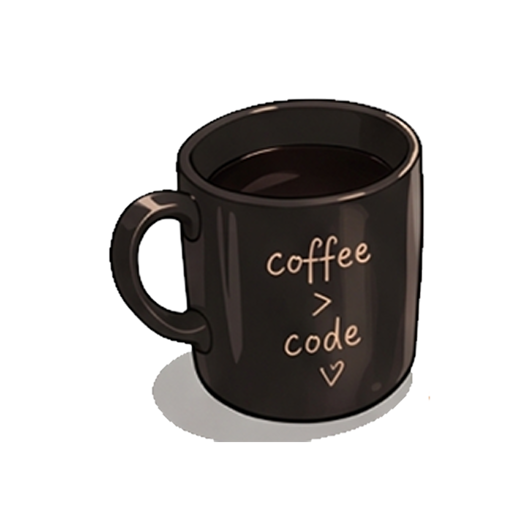 Coffee and code: fuel for shipping; gently negotiating with the bitterness every morning. Coffee