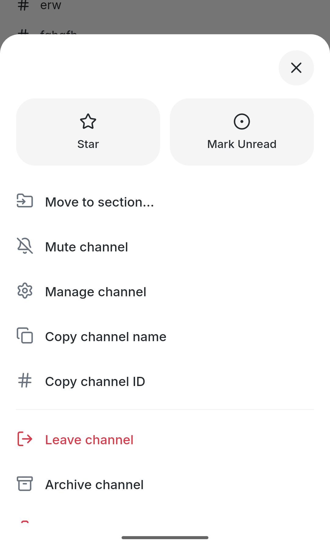 Channel action sheet on
Pixel