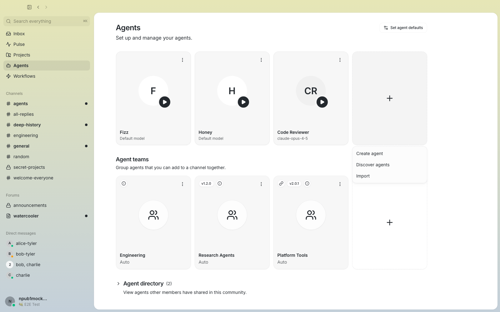 Agent
actions