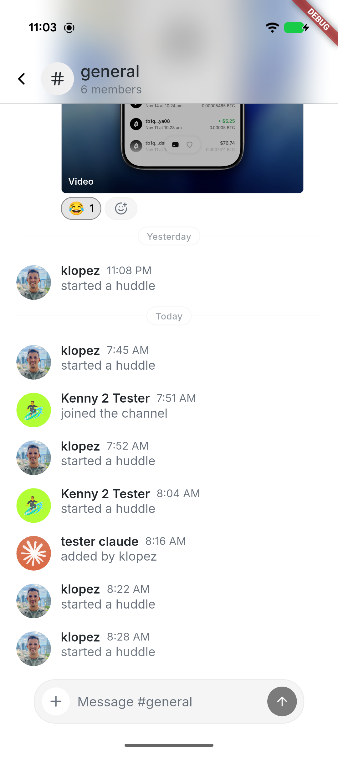 Combined channel details with actions and member
preview