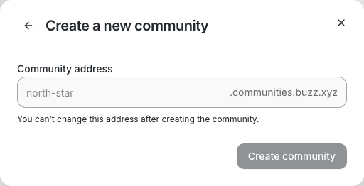 Create a new
community