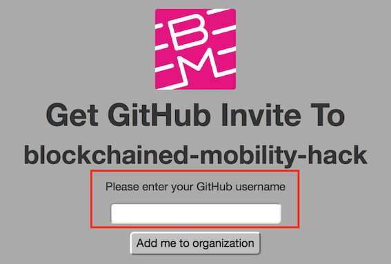 Get GitHub Invite To blockchained-mobility-hack