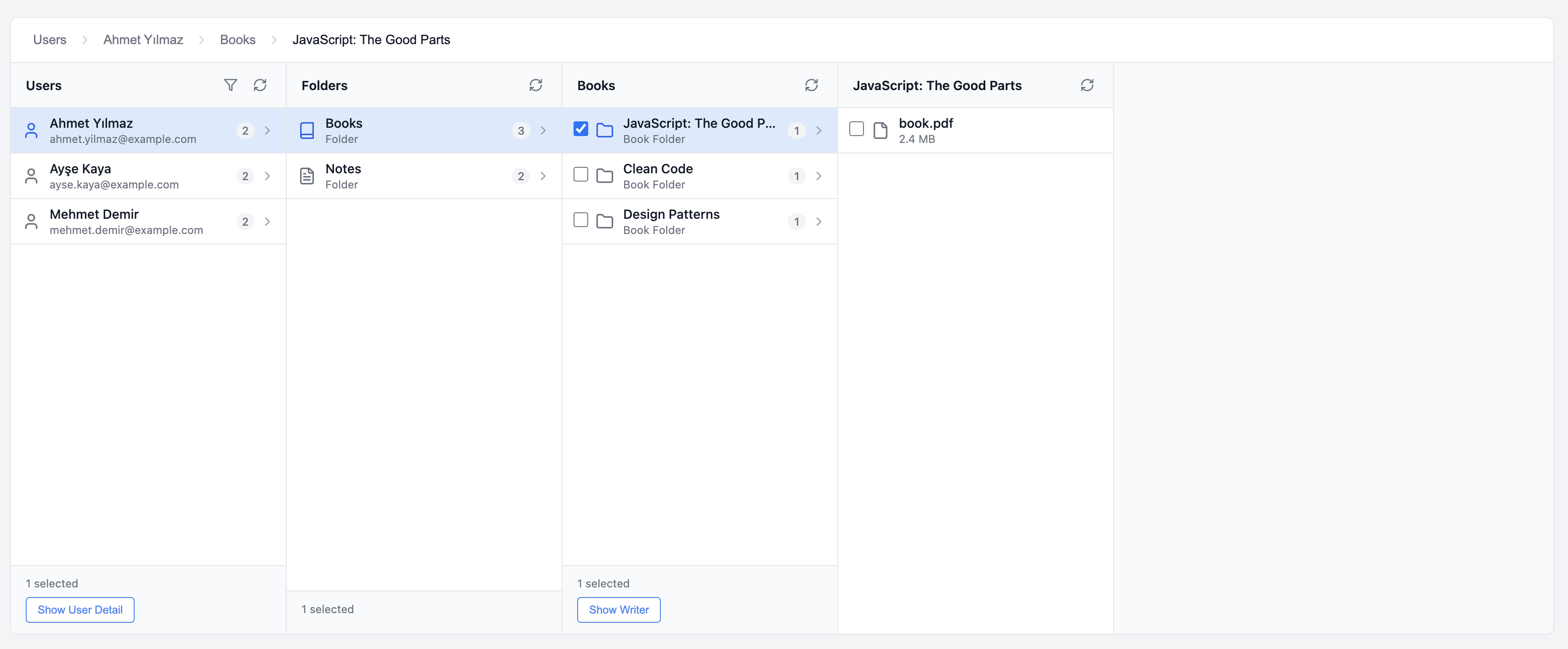 Vue Column Explorer Screenshot