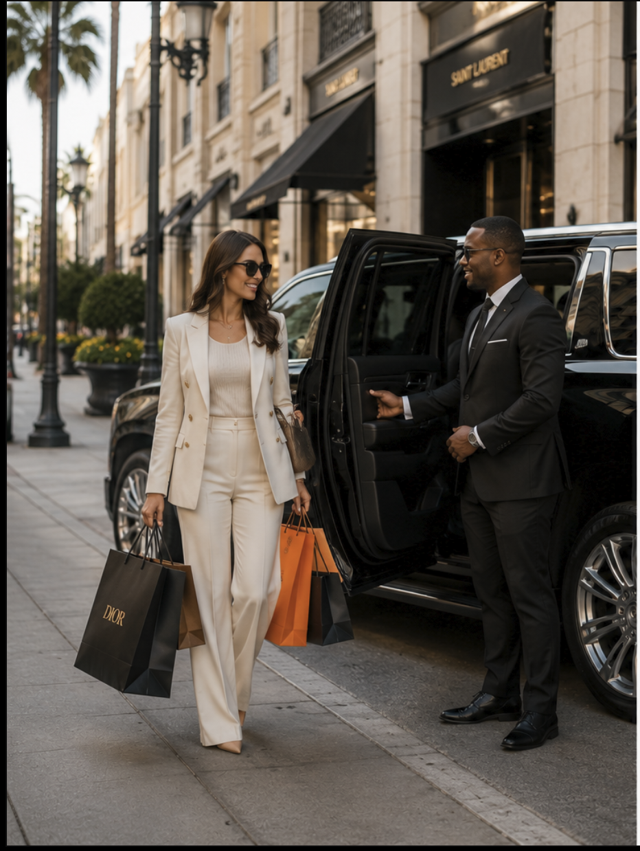 DFS Luxury Concierge — White-glove chauffeur service, opening SUV door
