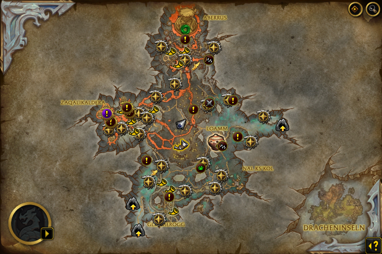 A screenshot of Zaralekk Cavern on an active realm with loads of rares up.