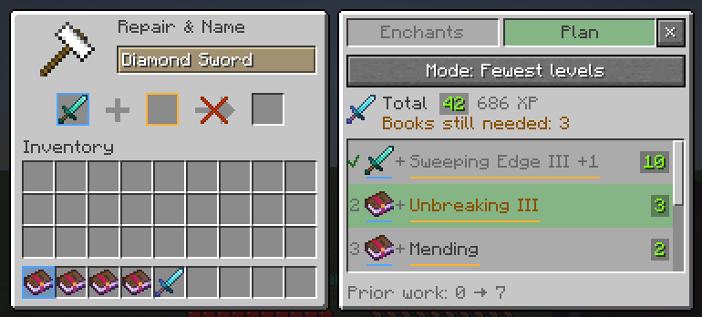 The tabbed layout on a small screen
