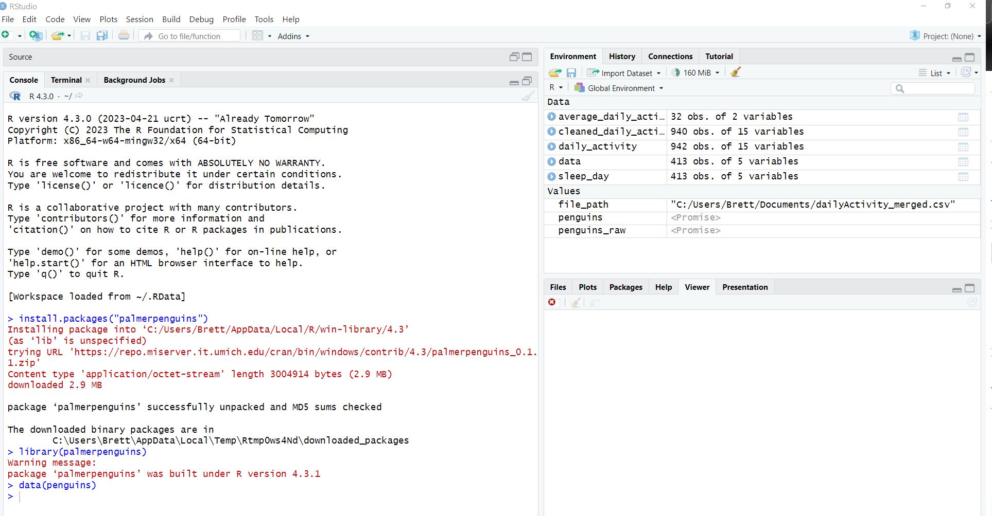 RStudio Palmer Penguins Screenshots