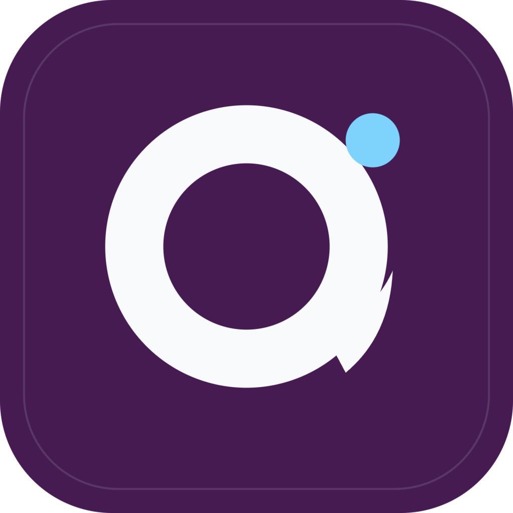 oh-my-agent conversation mark in sky blue on an aubergine tile