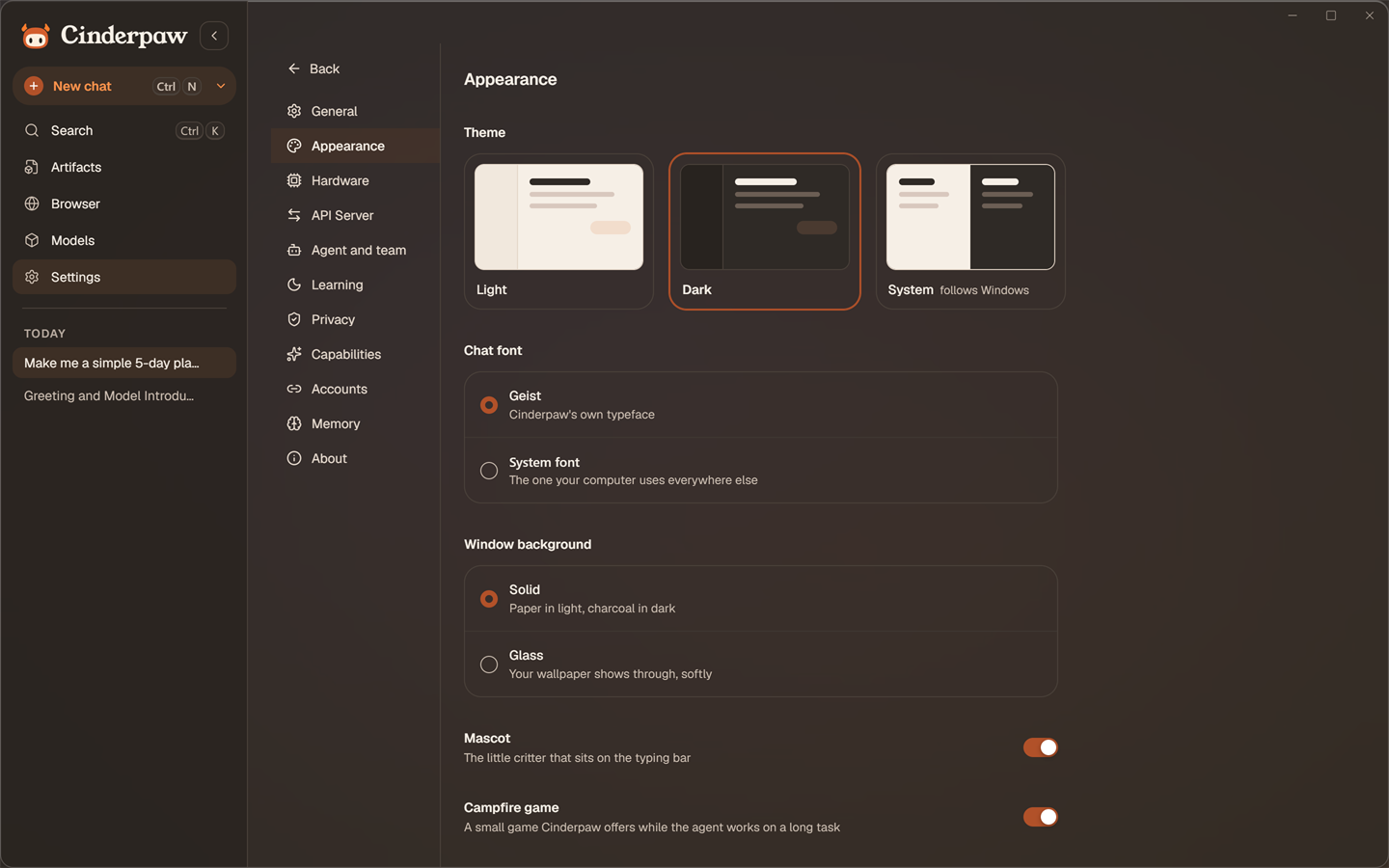 Dark theme