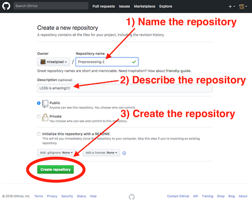 CREATE the new repository