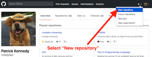 Select "NEW repository"