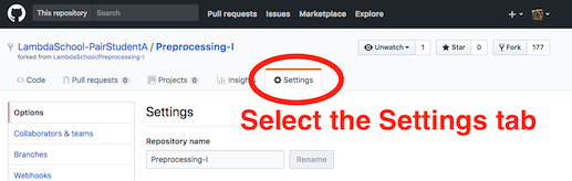 Select the SETTINGS tab