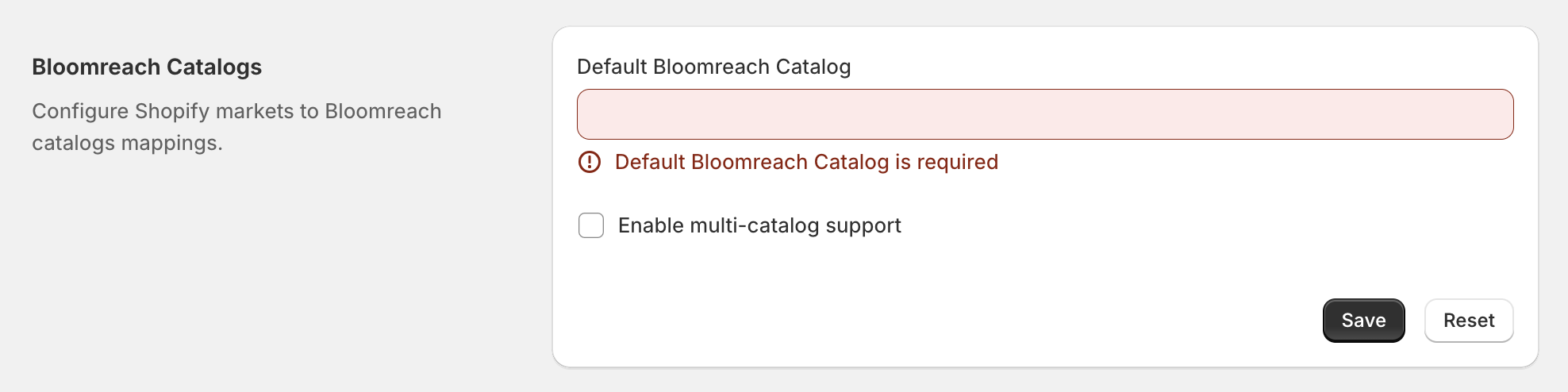 Default Bloomreach catalog